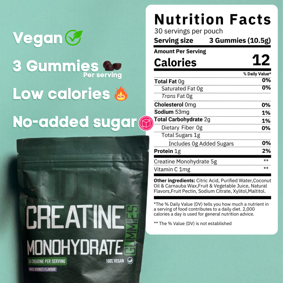 nutrition facts for nootera's creatine gummies